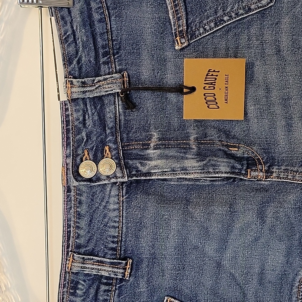 Coco Gauff x American Eagle High Rise Stretch Mini Denim Skirt Size 8/29W NWT - Picture 5 of 12